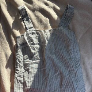 J. Crew White Striped Sleeveless Top